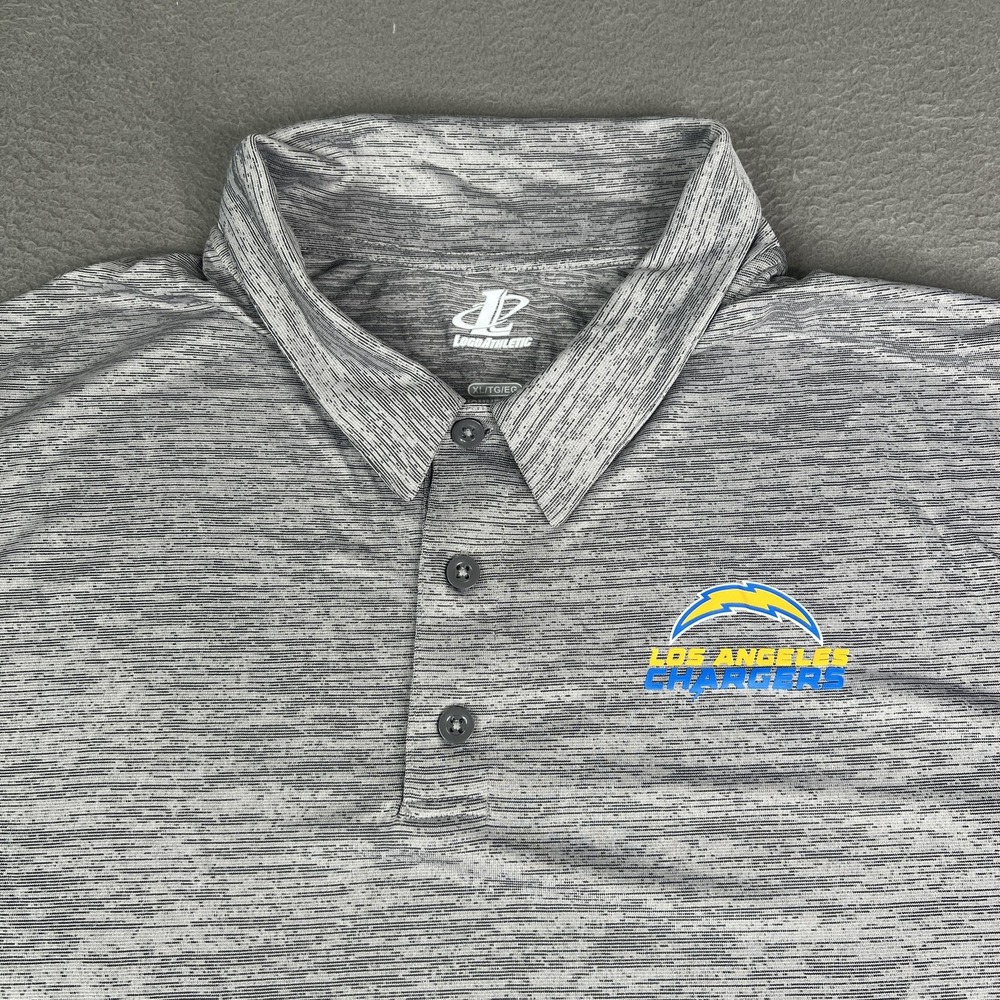 Los Angeles Chargers Polo Shirt Mens XL Gray NFL Team‎ Apparel LogoAthletic Golf
